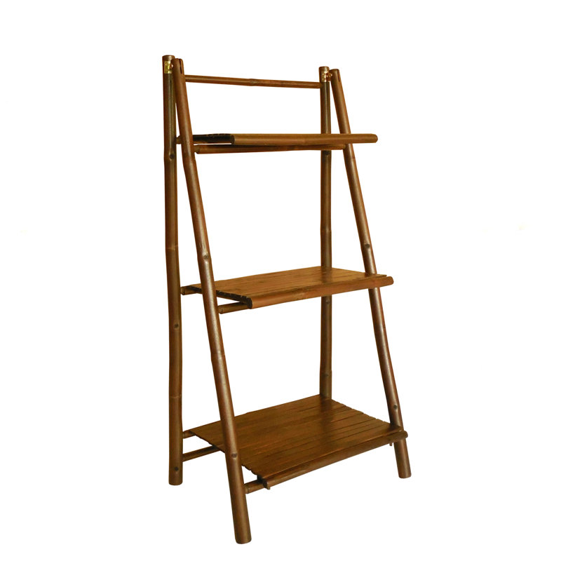ZEW Bamboo 3 Tier Decorative Ladder Bookcase Wayfair